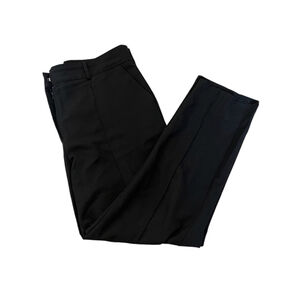 ASOS Black Straight Leg Pintuck Front Mid Rise Dress Pant Trouser 12